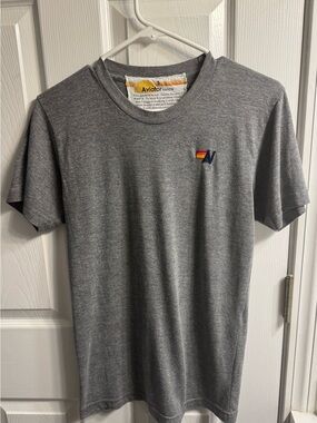 Aviator Nation Women’s Heather Gray Logo Short Sleeve T-Shirt Size Small